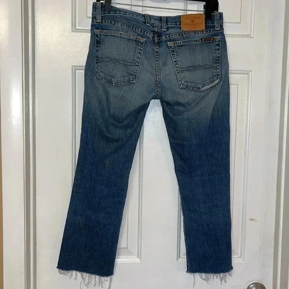 Lucky Brand Button Fly Distressed Denim Jeans Raw Hem Size 26 - Picture 2 of 9